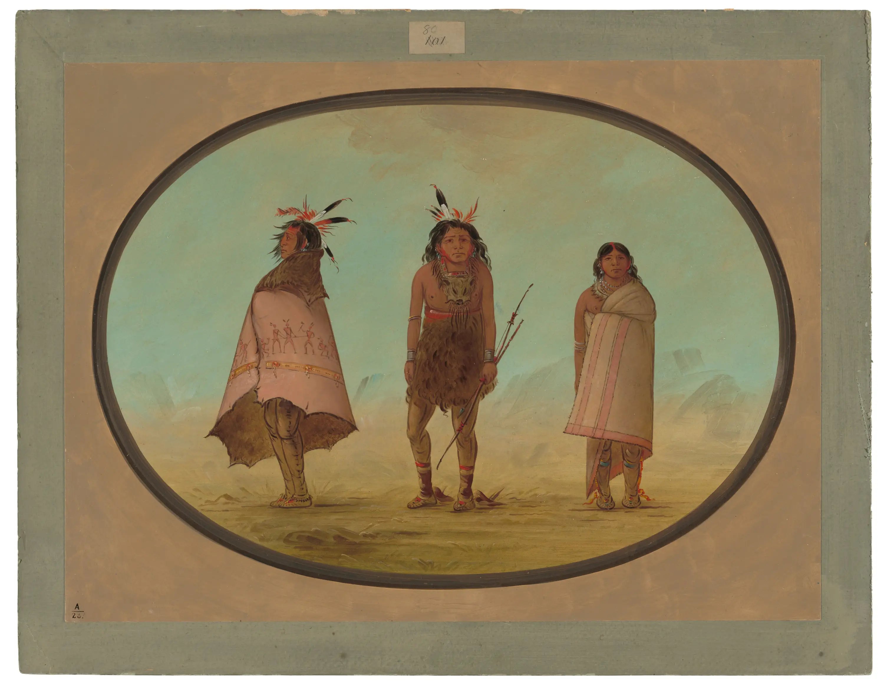 Yntah un guérisseur un guerrier et une femme - George Catlin - Alpha Reproduction